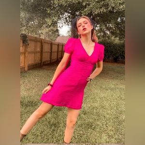 Hot pink mini dress